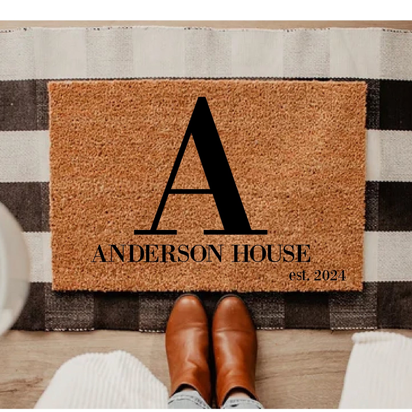 Inital Doormat, Family Name Doormat, Welcome Doormat, Custom Doormat, Welcome Family Mat, Housewarming Gift