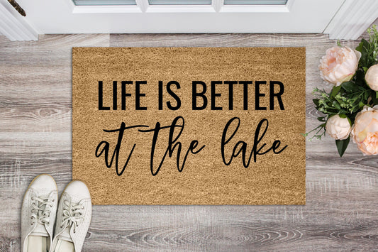 Life Is Better At The Lake Doormat, Lake Life Doormat, Custom Doormat, Welcome Mat, Housewarming Gift, Summer Doormat