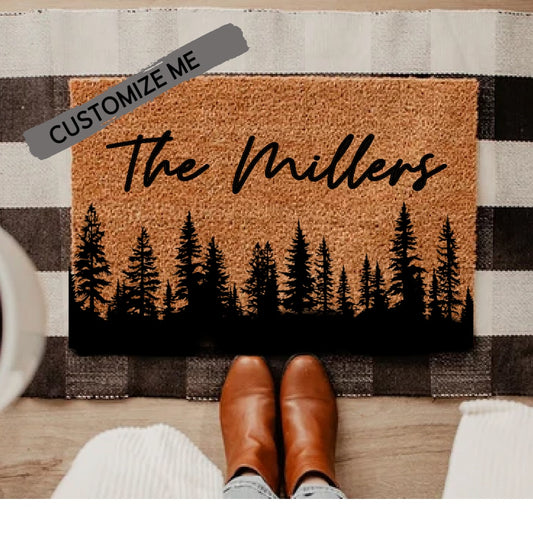 Mountain Doormat, Custom Doormat, Family Doormat